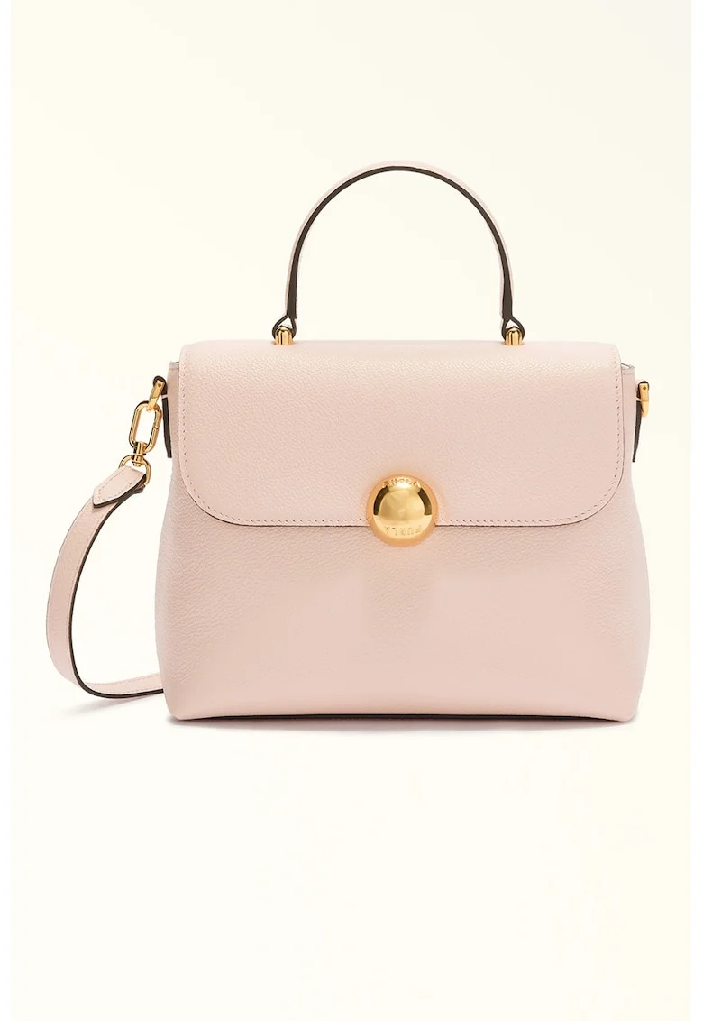 Geanta crossbody din piele cu maner fix Moonlight, Negru/Roz pastel