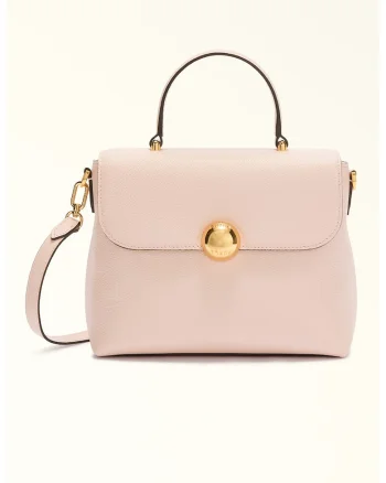Geanta crossbody din piele cu maner fix Moonlight, Negru/Roz pastel