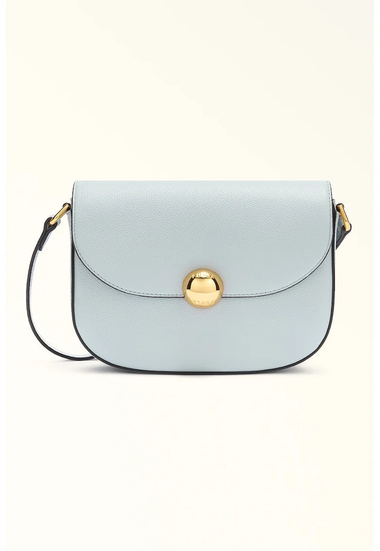 Geanta crossbody din piele Moonlight, Albastru pastel/Negru stins