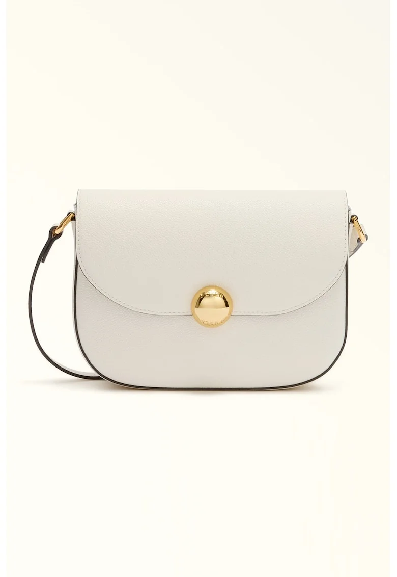 Geanta crossbody din piele Moonlight, Alb/Negru stins