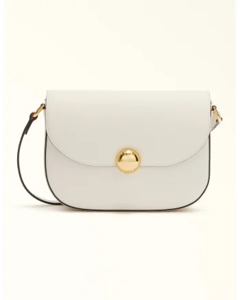 Geanta crossbody din piele Moonlight, Alb/Negru stins