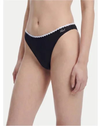 Slip de bikini dama,  negru, nailon reciclat, Negru