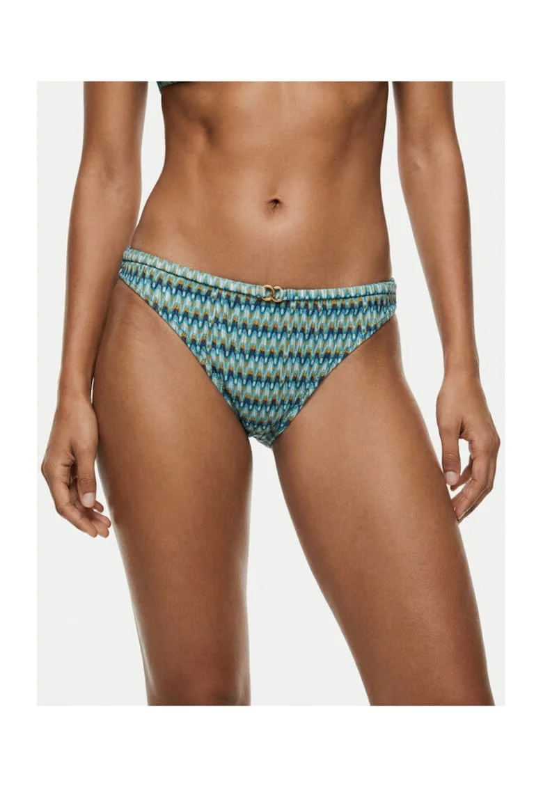 Costum de baie dama,  slip de bikini, 74% poliester reciclat, 20% elastan, verde