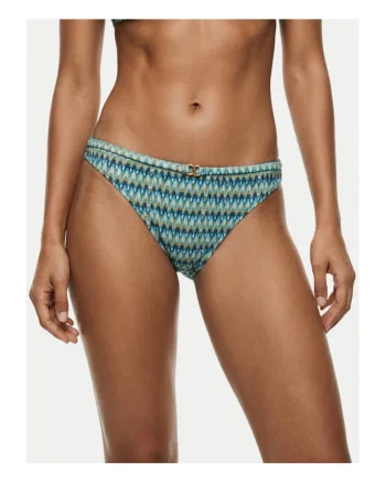 Costum de baie dama,  slip de bikini, 74% poliester reciclat, 20% elastan, verde