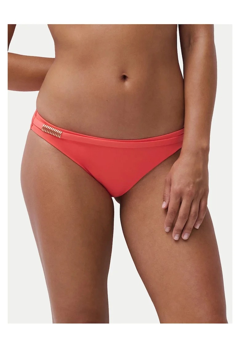 Costum de baie dama,  slip de bikini, coral, poliamida, Coral