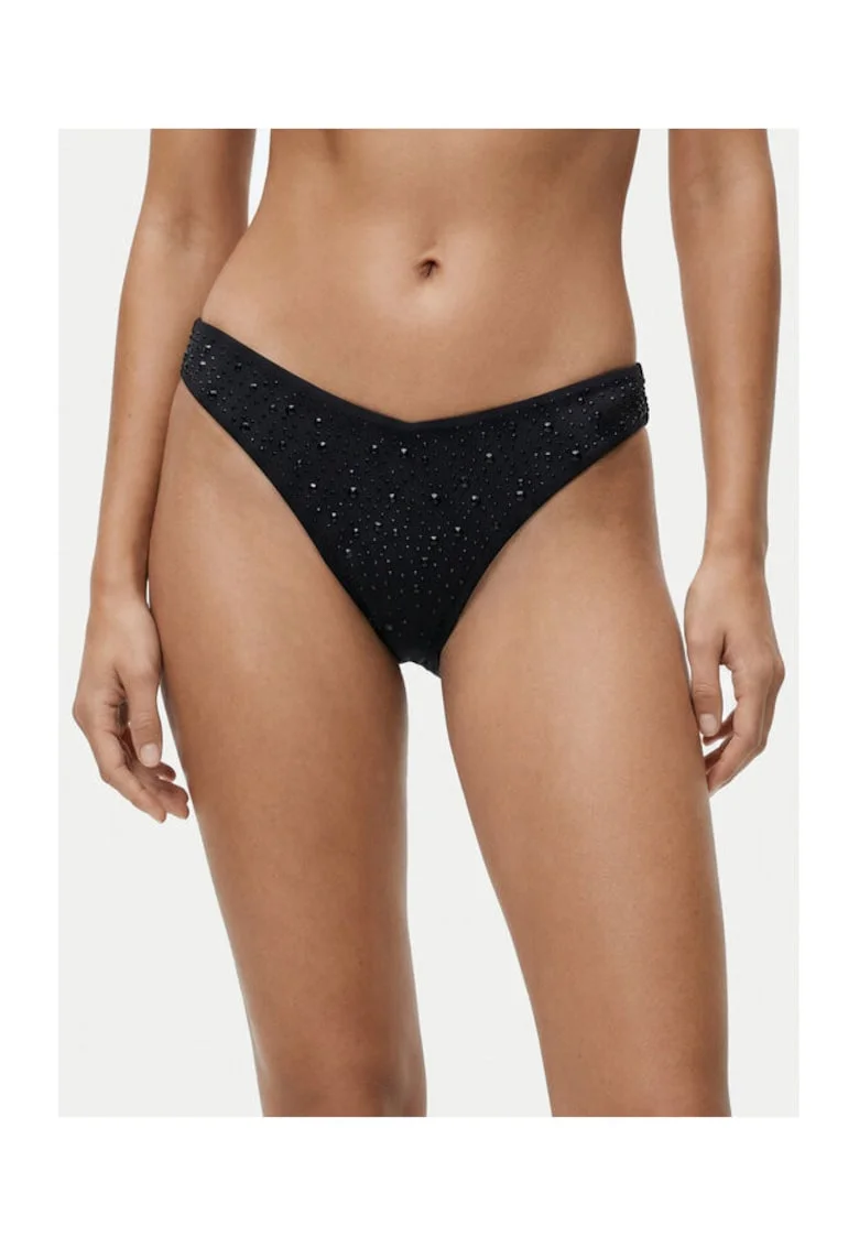 Costum de baie dama,  slip de bikini, negru, poliamida