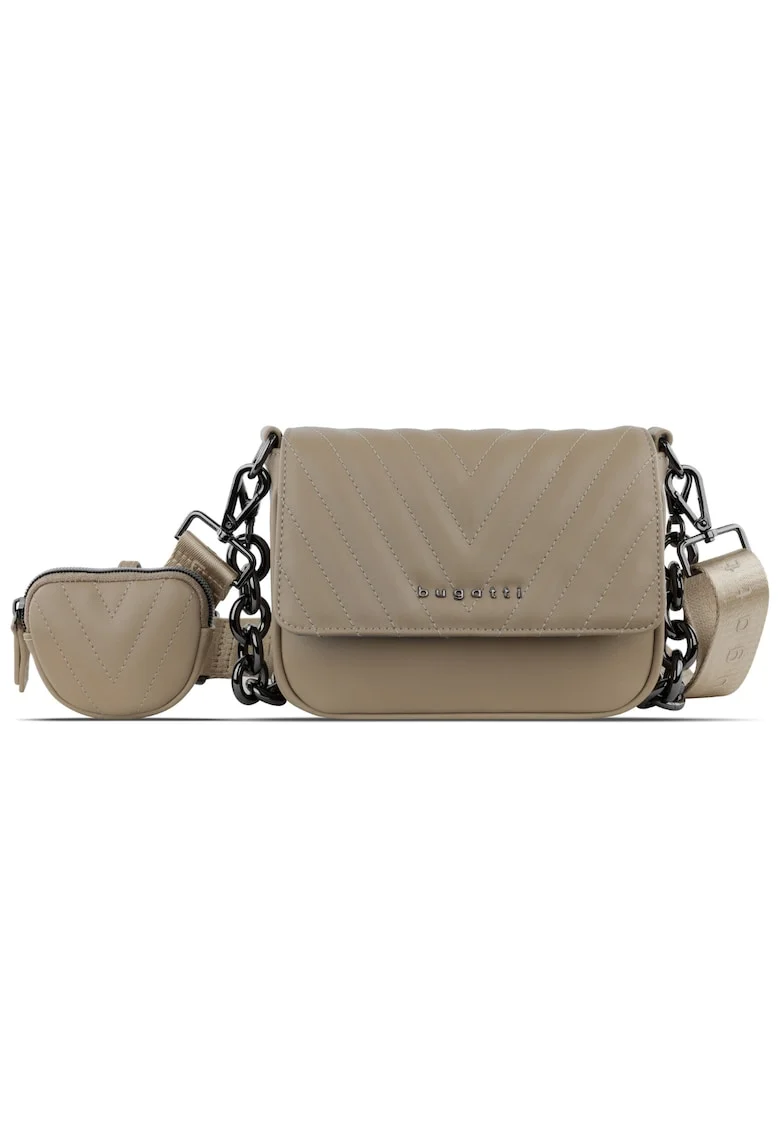 Geanta crossbody dama,  model SIRA, Crem inchis