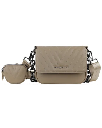 Geanta crossbody dama,  model SIRA, Crem inchis