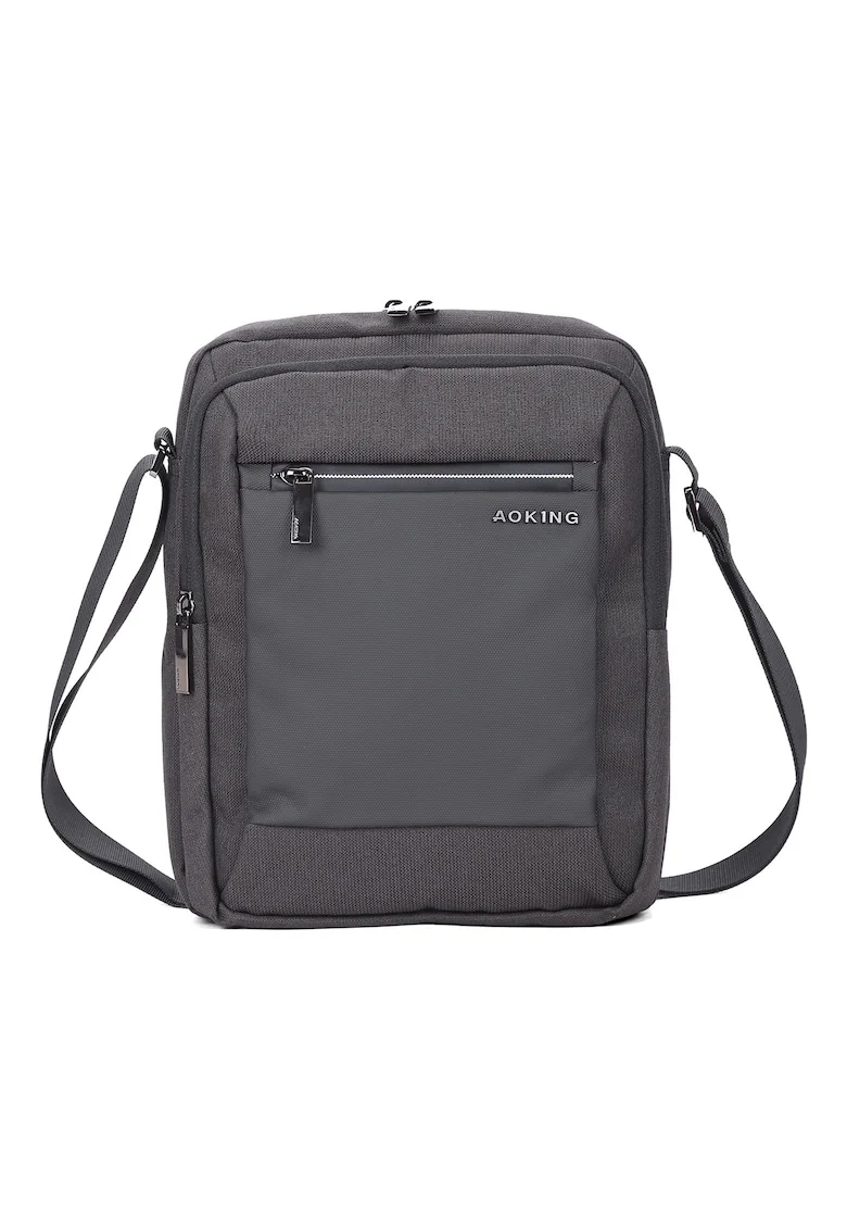 Geanta crossbody unisex cu buzunare multiple, Gri