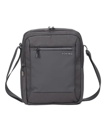 Geanta crossbody unisex cu buzunare multiple, Gri