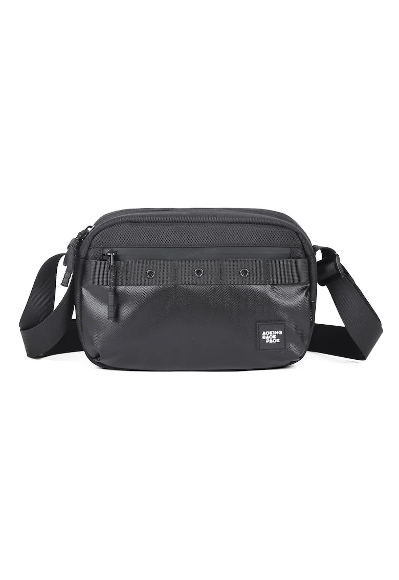 Geanta crossbody unisex din material textil, Negru