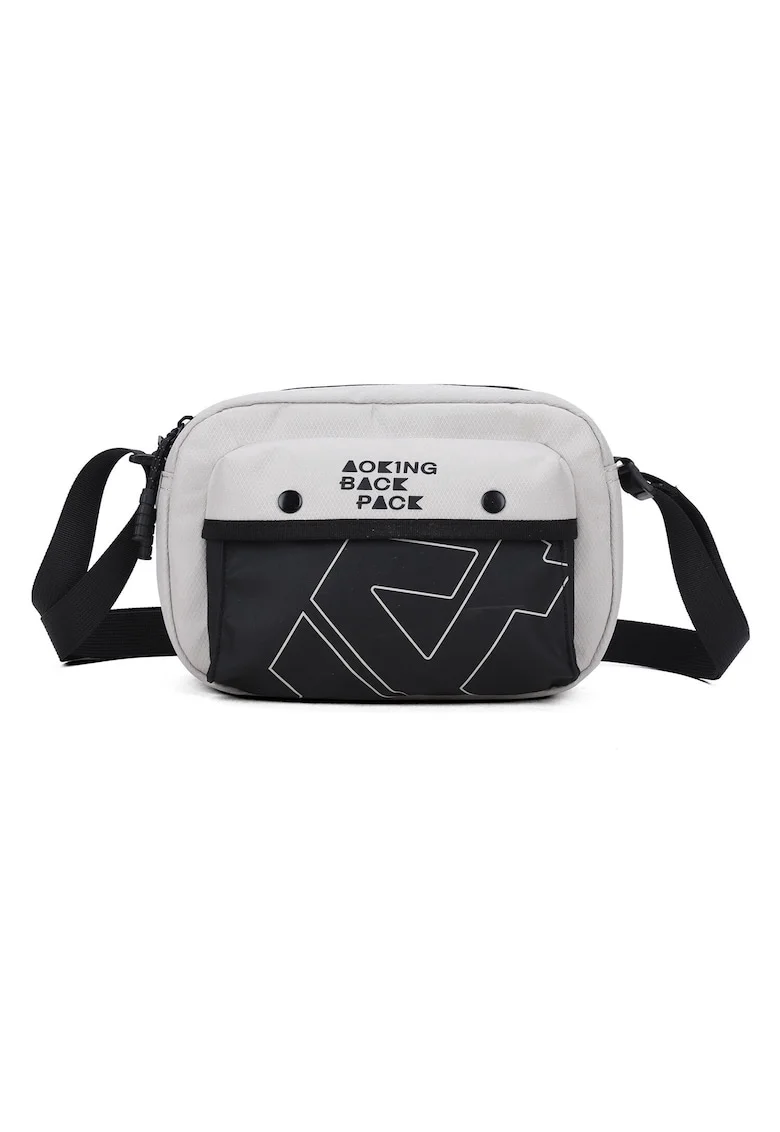 Geanta crossbody unisex din material textil, Gri