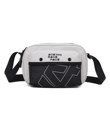 Geanta crossbody unisex din material textil, Gri