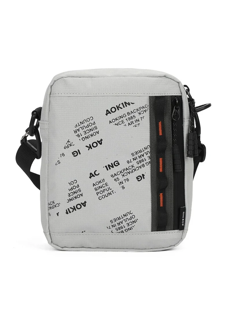 Geanta crossbody unisex cu bareta detasabila, Gri