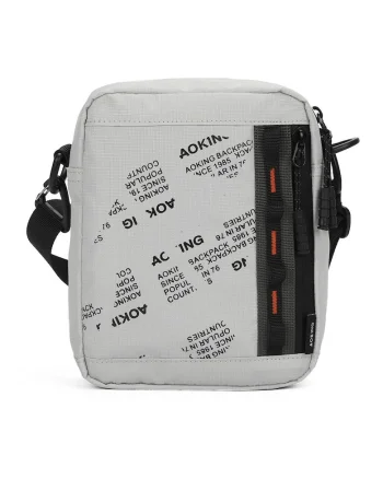 Geanta crossbody unisex cu bareta detasabila, Gri