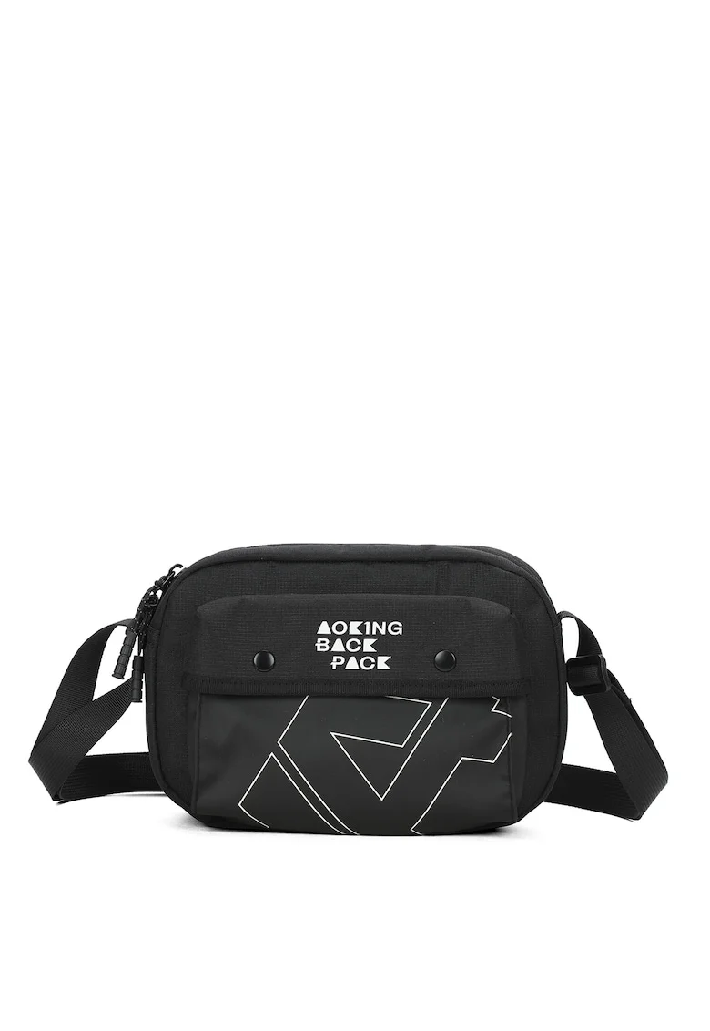 Geanta crossbody unisex din material textil, Negru