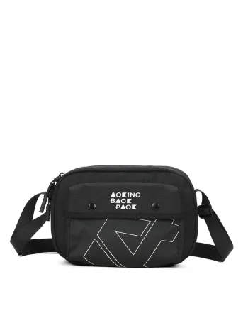 Geanta crossbody unisex din material textil, Negru