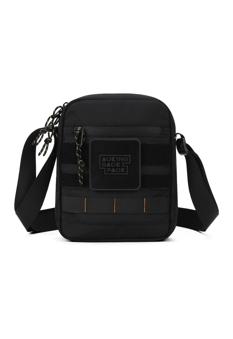 Geanta crossbody unisex din material textil, Negru