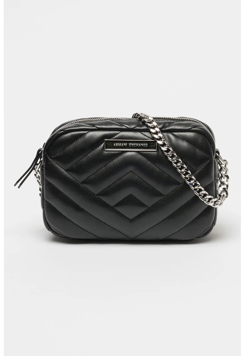 Geanta crossbody matlasata, Negru
