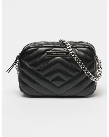 Geanta crossbody matlasata, Negru