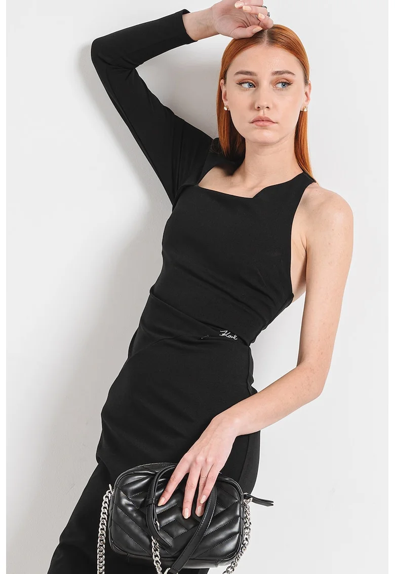 Rochie bodycon asimetrica, Negru
