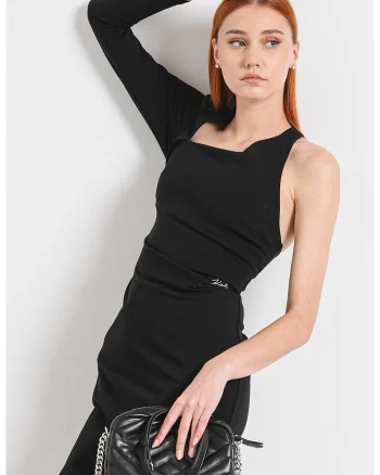 Rochie bodycon asimetrica, Negru