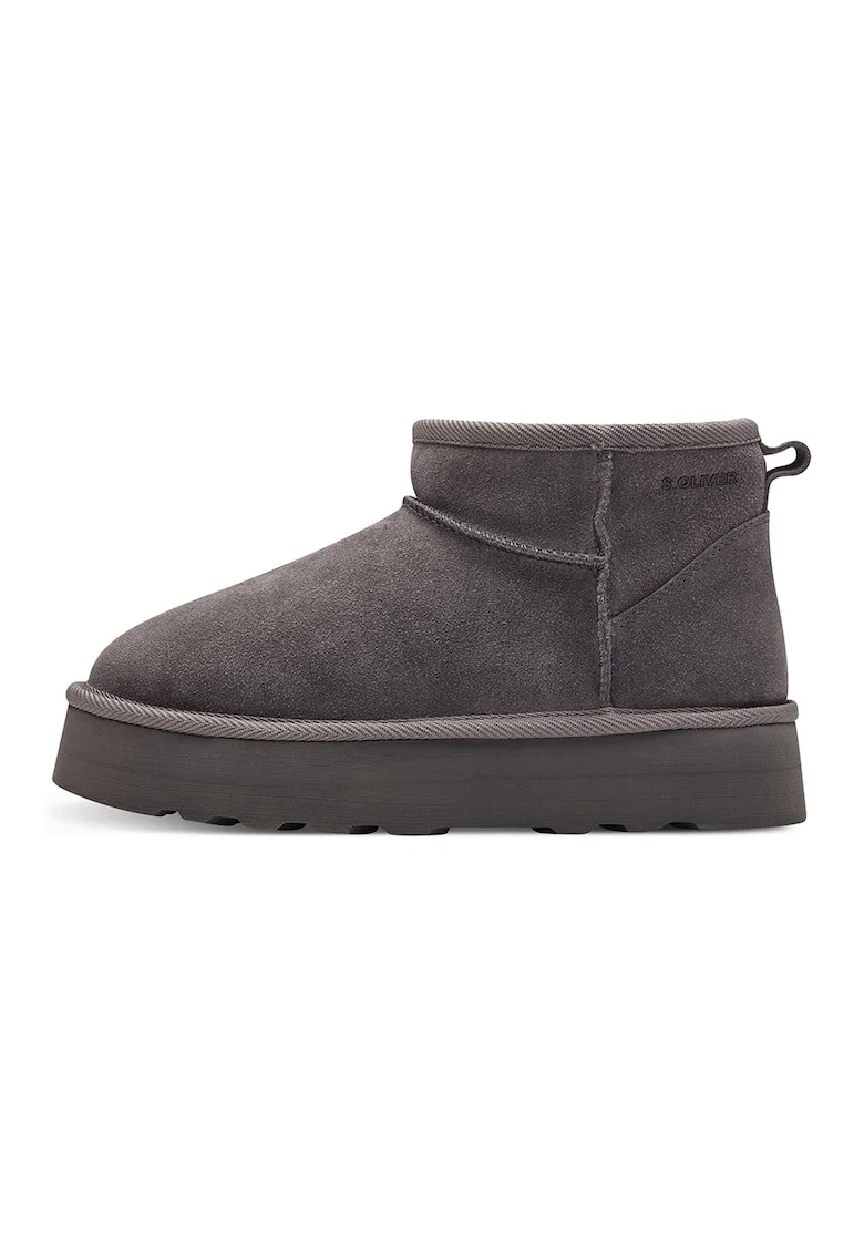 Ghete slip-on de piele intoarsa, Gri inchis
