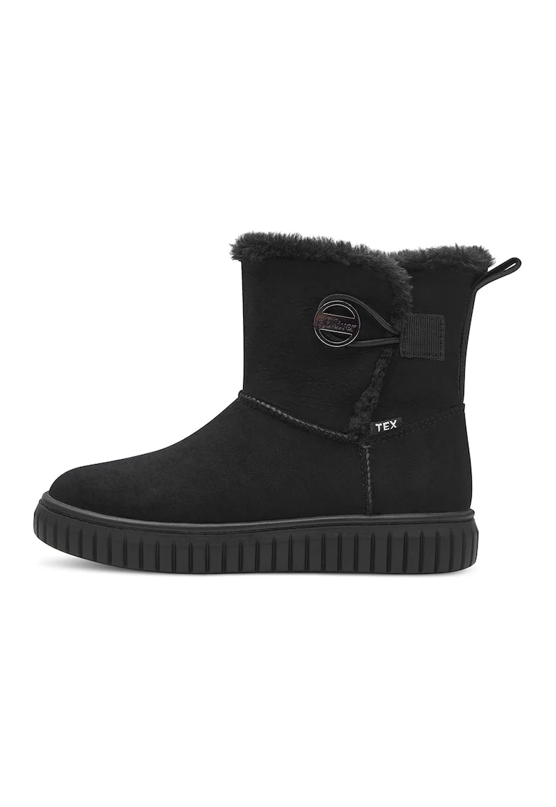 Ghete slip-on de piele intoarsa sintetica, Negru