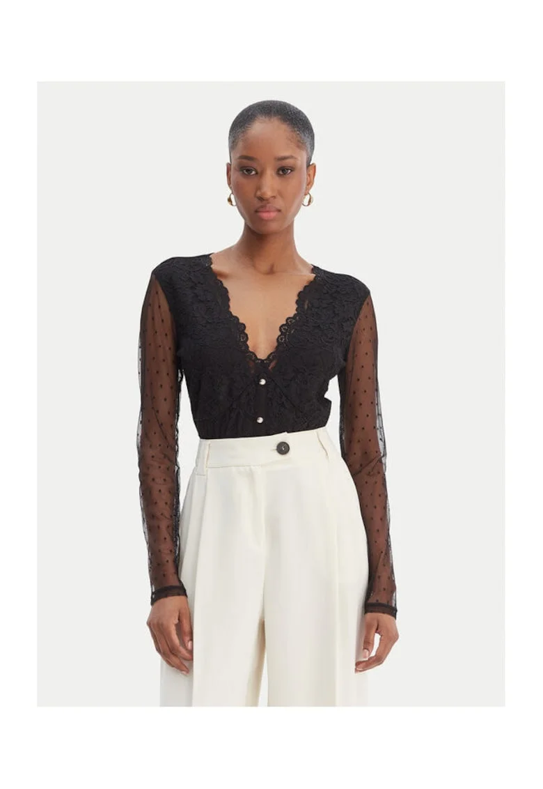 Body dama,  negru, 72% poliamida, 24% viscoza, 4% elastan, Negru