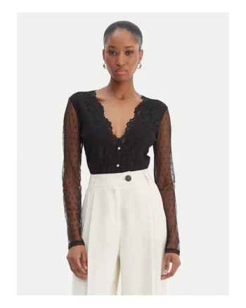 Body dama,  negru, 72% poliamida, 24% viscoza, 4% elastan, Negru