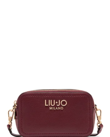 Geanta crossbody cu logo, Maro cognac, 11x18x6