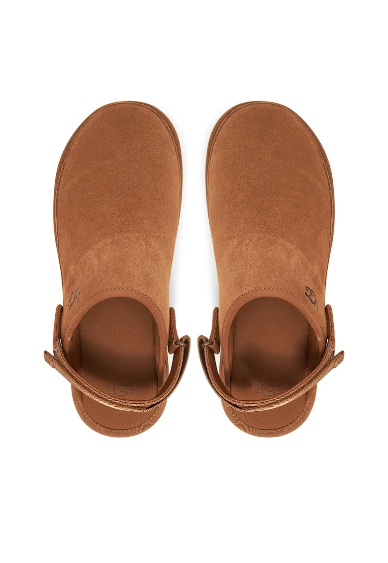 Slapi barbati,  piele naturala, maro, design slip-on,