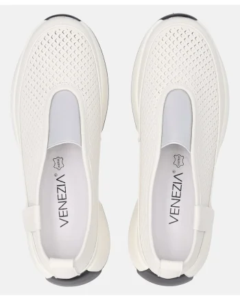 Pantofi sport de piele slip on cu platforma