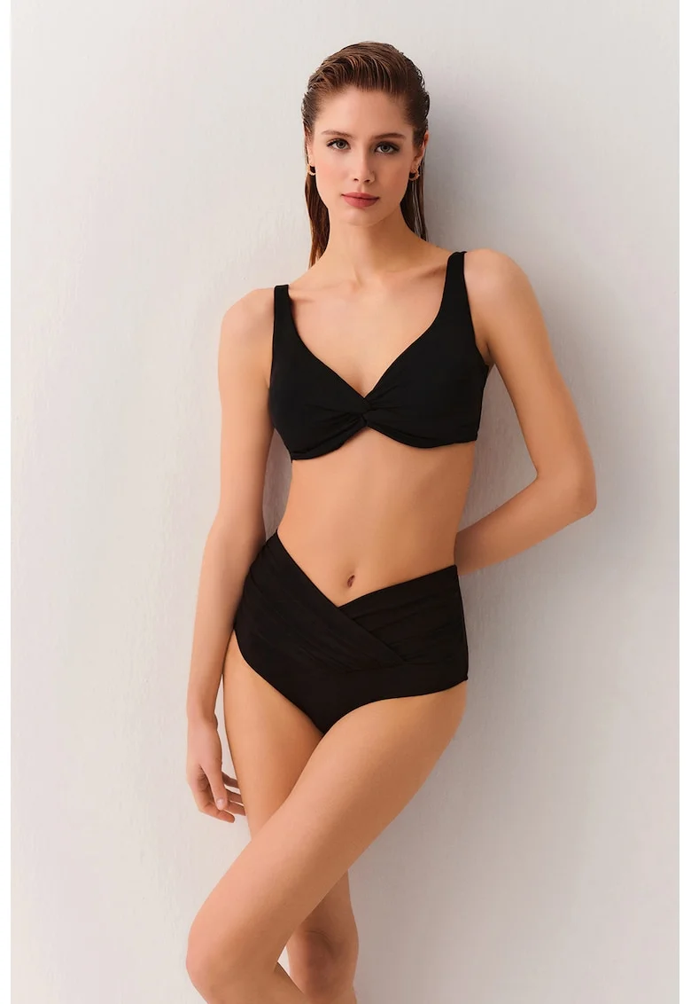 Slip cu talie inalta, Negru