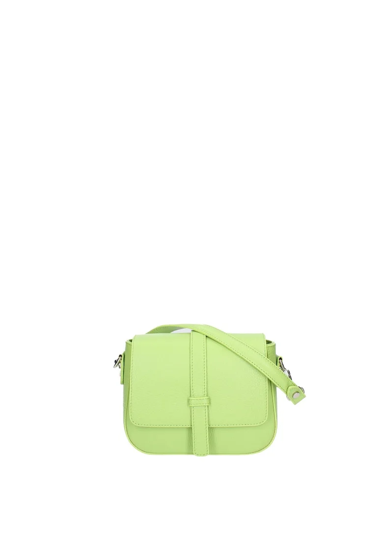 Geanta crossbody din piele cu clapa, Verde