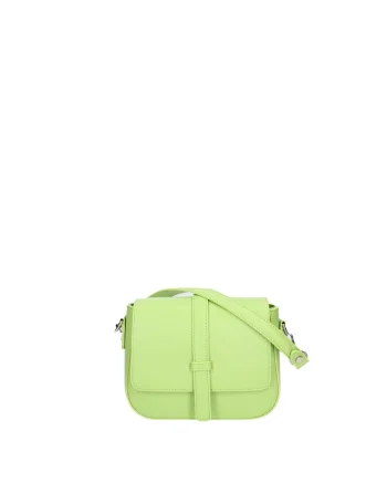 Geanta crossbody din piele cu clapa, Verde