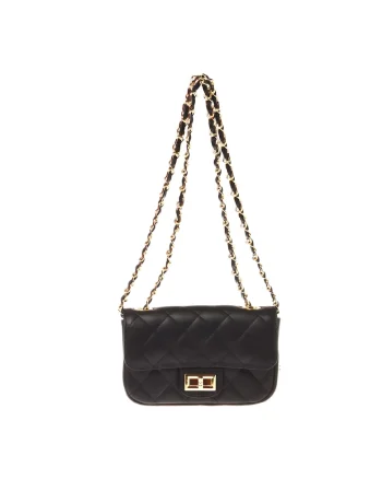 Geanta crossbody din piele matlasata, Negru
