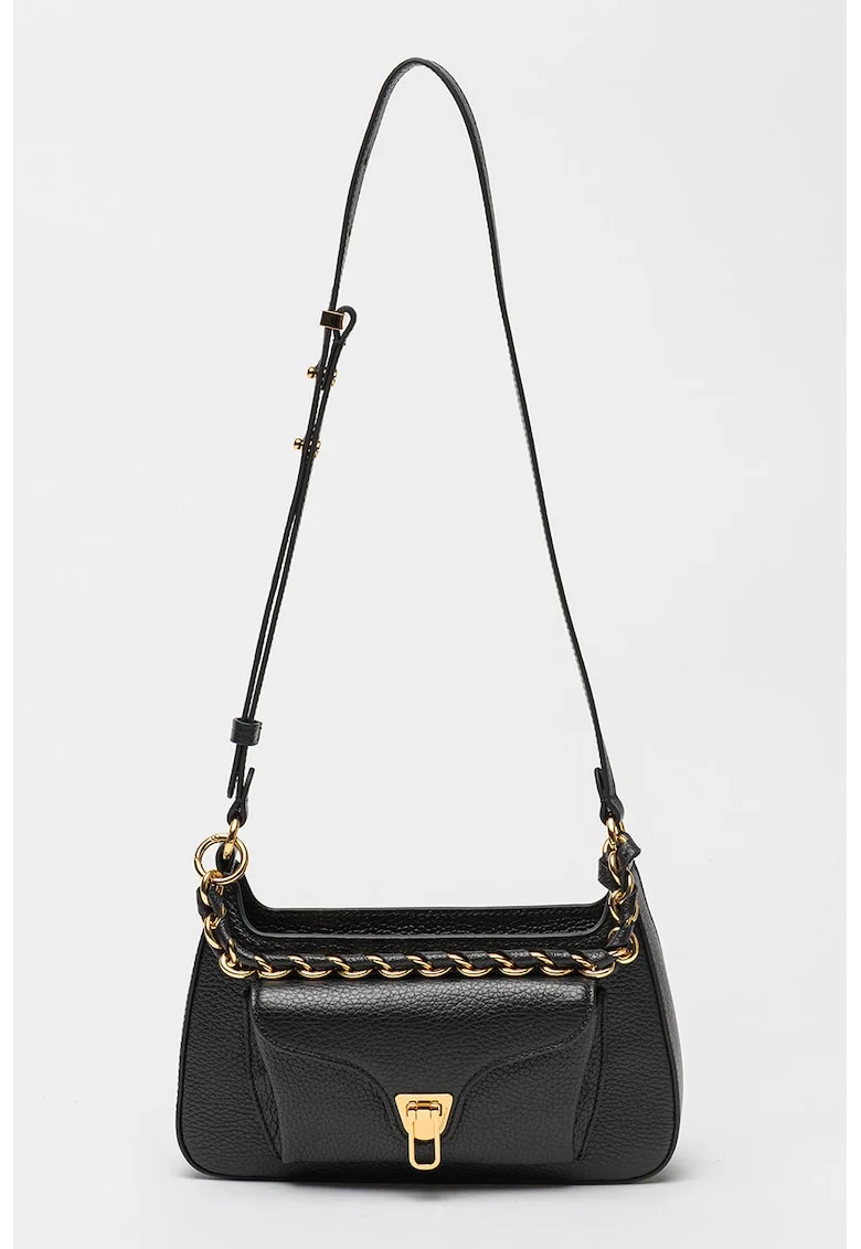 Geanta crossbody din piele cu bareta detasabila din lant Beat Generatio, Negru