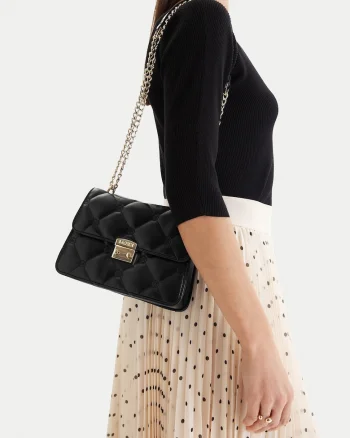 Geanta crossbody,  neagra, One Size INTL, material sintetic