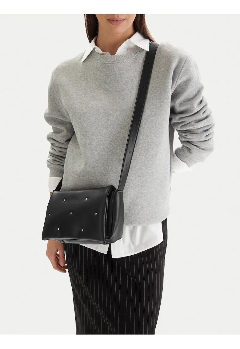 Geanta crossbody,  textil, neagra, One Size INTL