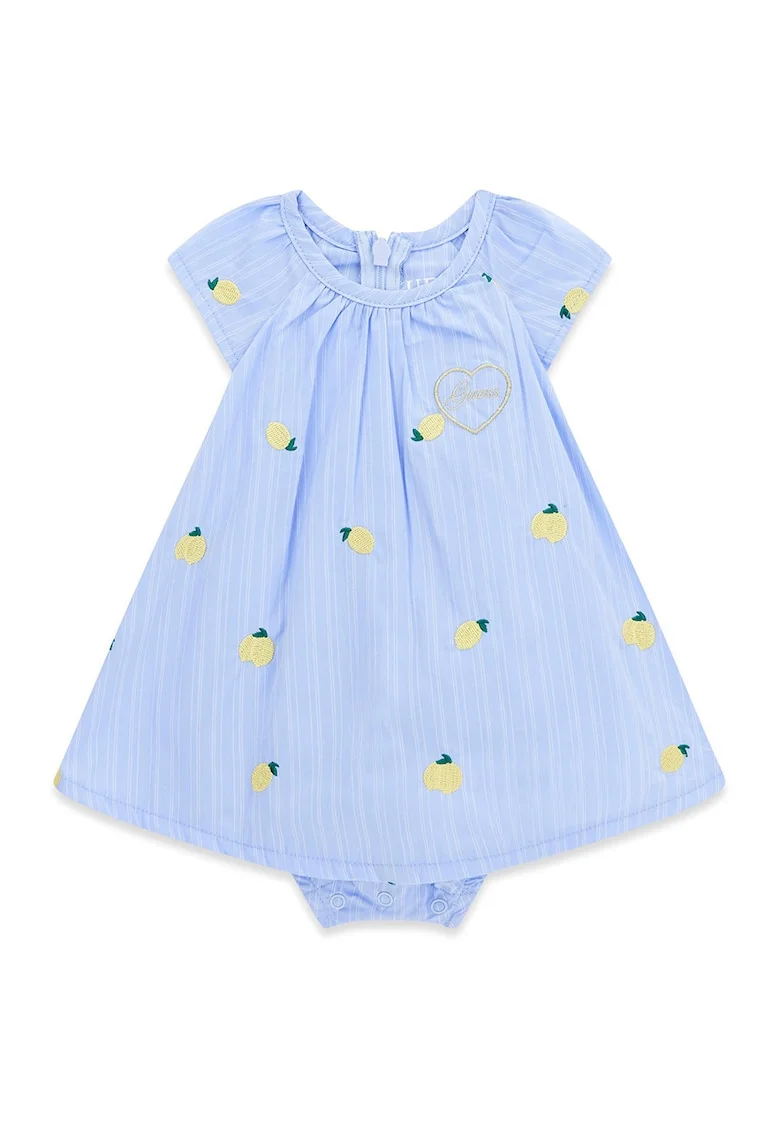 Rochie de bumbac cu imprimeu si chiloti, Albastru pastel