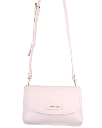 Geanta crossbody de piele ecologica cu bareta detasabila, Alb