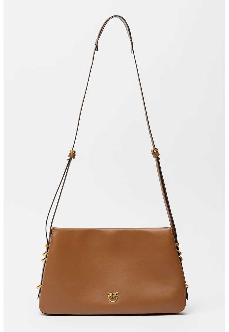 Geanta crossbody de piele cu trei compartimente, Maro Siena