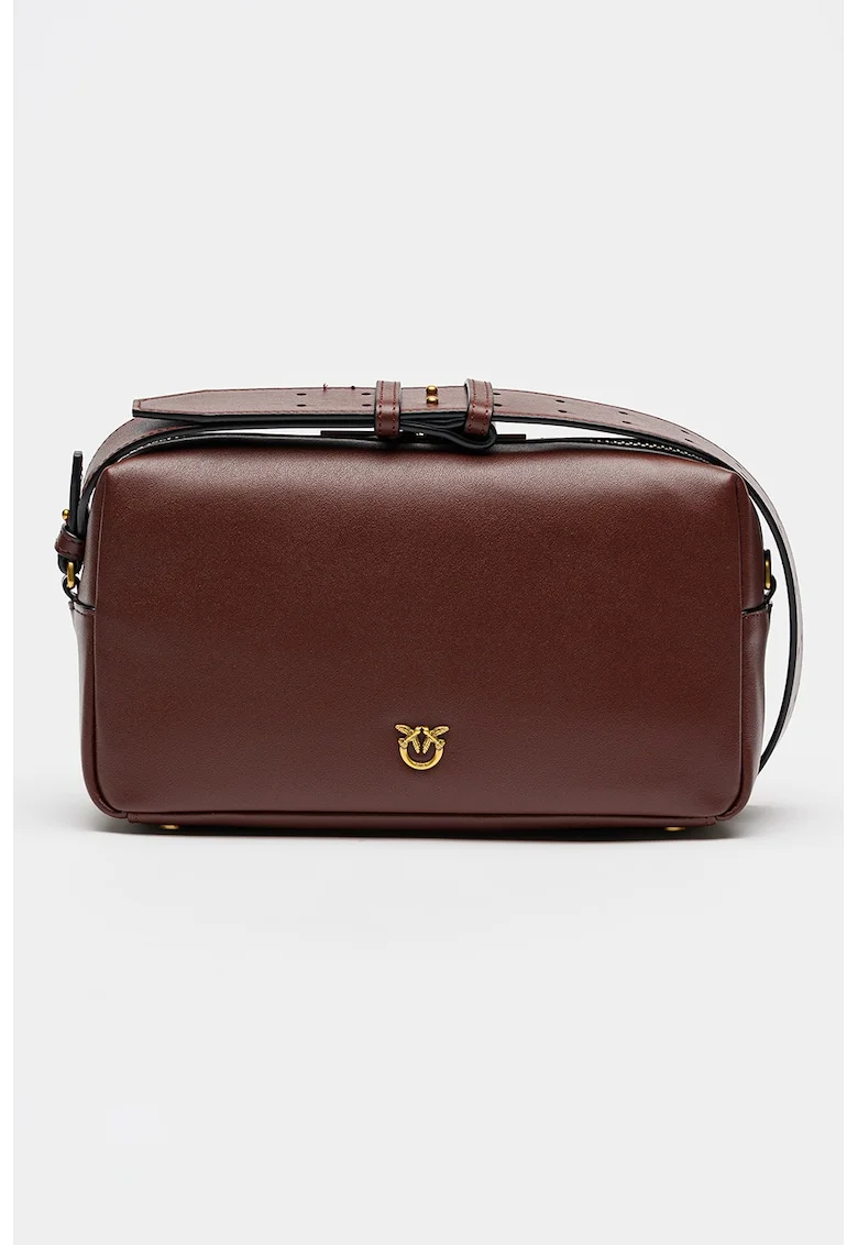 Geanta crossbody uni de piele, Rosu vintage