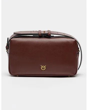 Geanta crossbody uni de piele, Rosu vintage