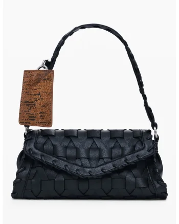Geanta crossbody din piele ecologica, Negru
