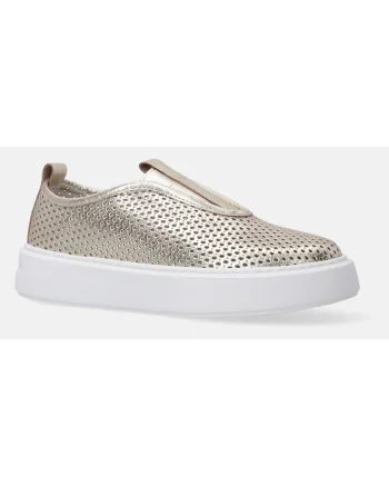 Pantofi sport slip on cu talpa inalta si perforatii decorative