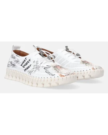 Pantofi sport slip on cu imprimeu si varf rotund