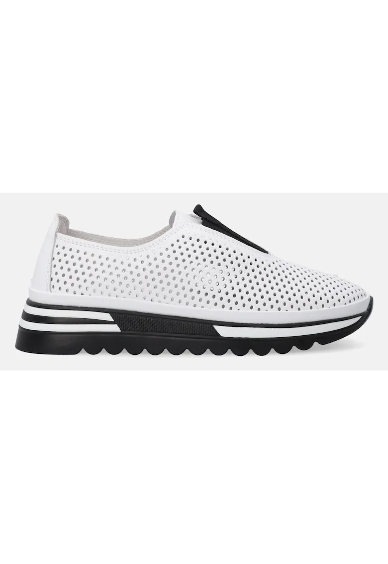 Pantofi sport slip-on din piele cu perforatii