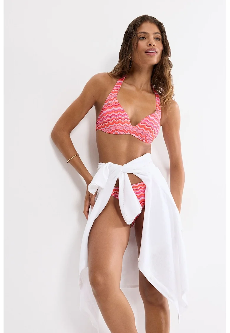 Sutien de baie cu bareta halter Mix&Match, Portocaliu/Roz/Roz pal